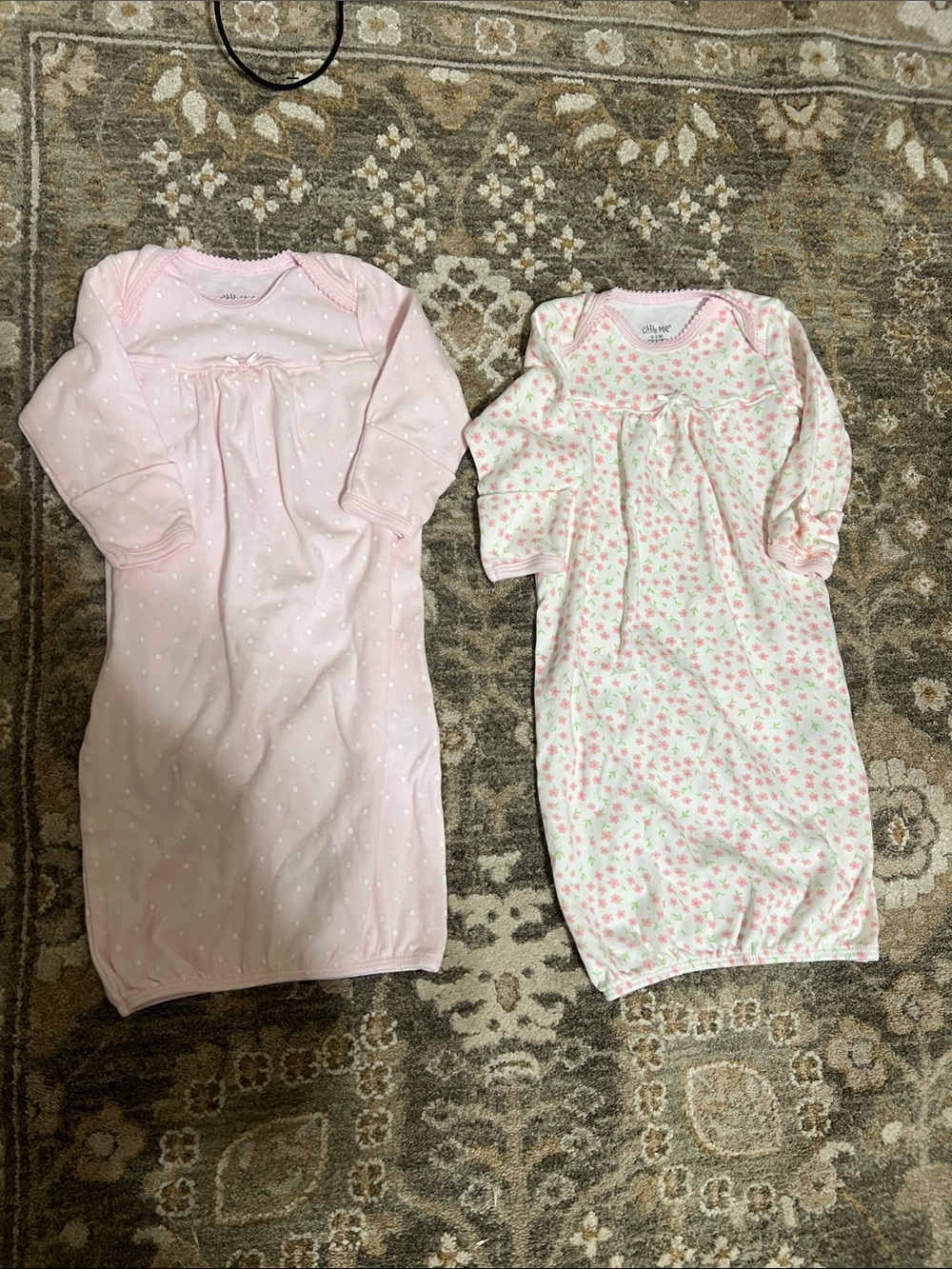 Baby Pink Floral & Solid Sleep Gowns